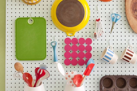 Kitchen pegboard organizer