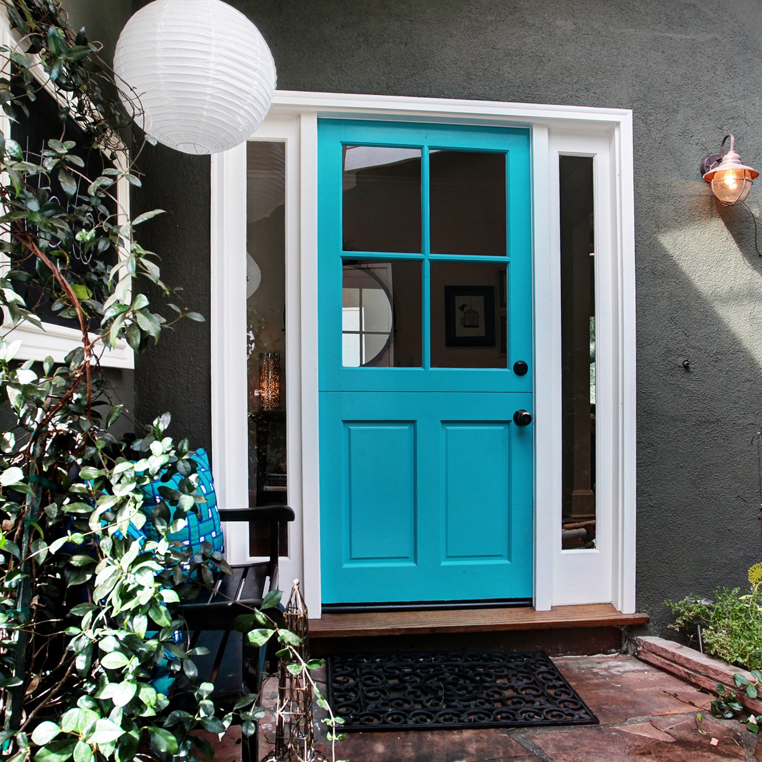 Colorfully painted front door