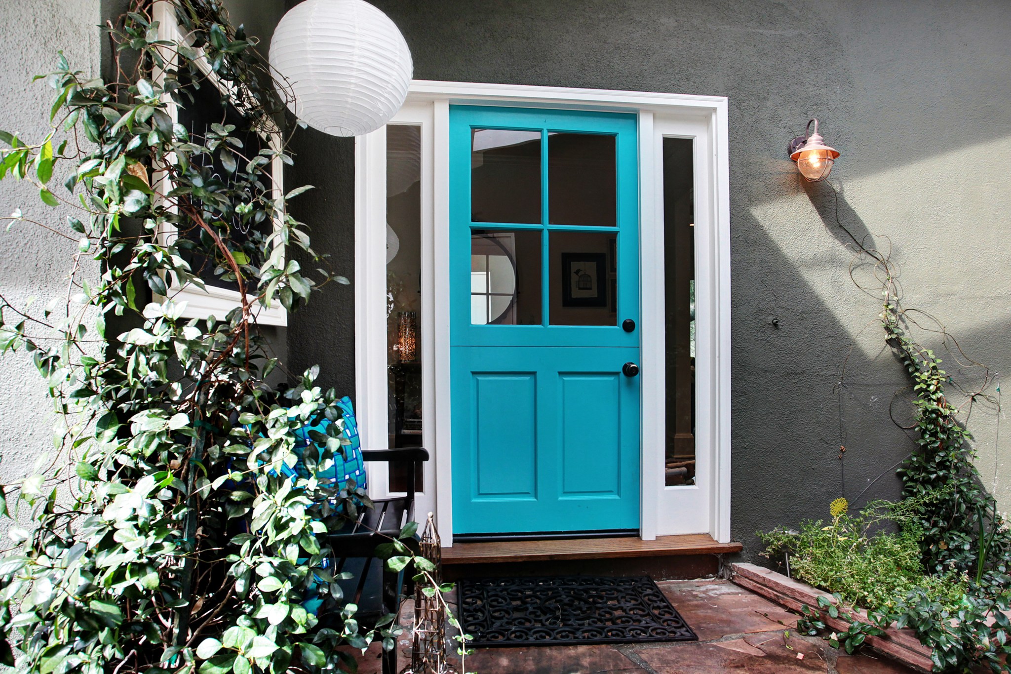 Colorfully painted front door