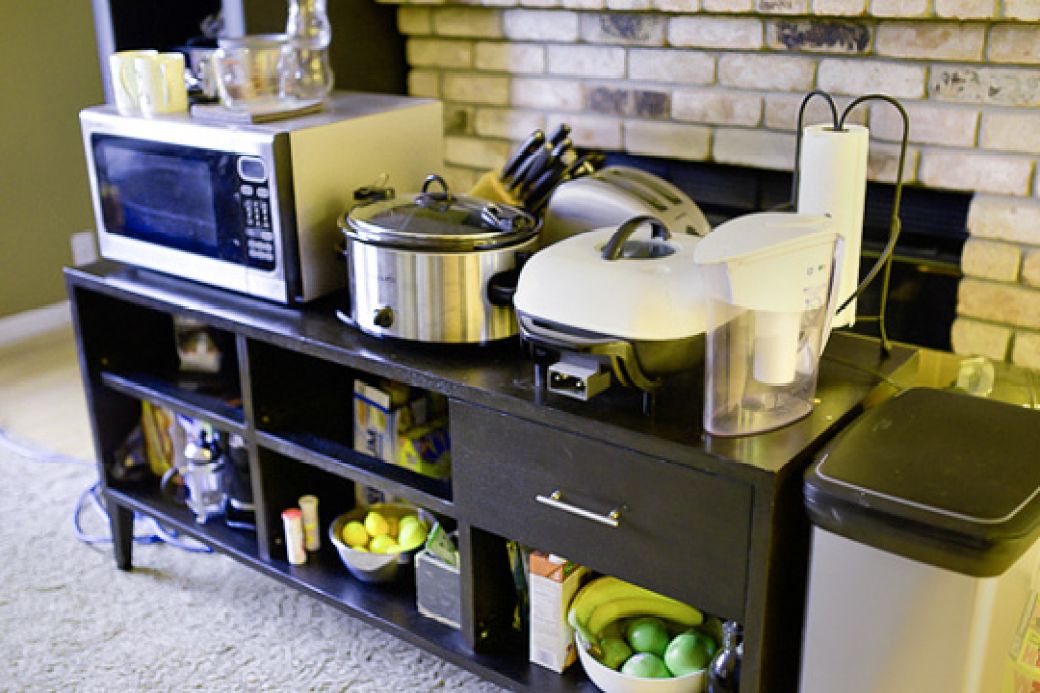 Temporary kitchen during renovation