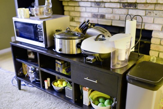 Temporary kitchen during renovation