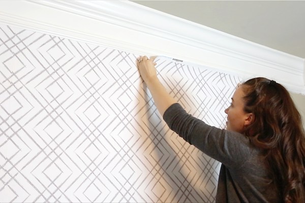 Katie Bower installs peel-and-stick wallpaper