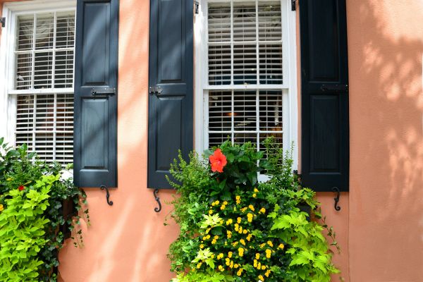 Large windows outside historic home