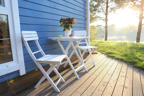 Relaxing porch with tranquil sunrise view