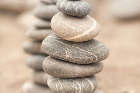 Zen stacked stones