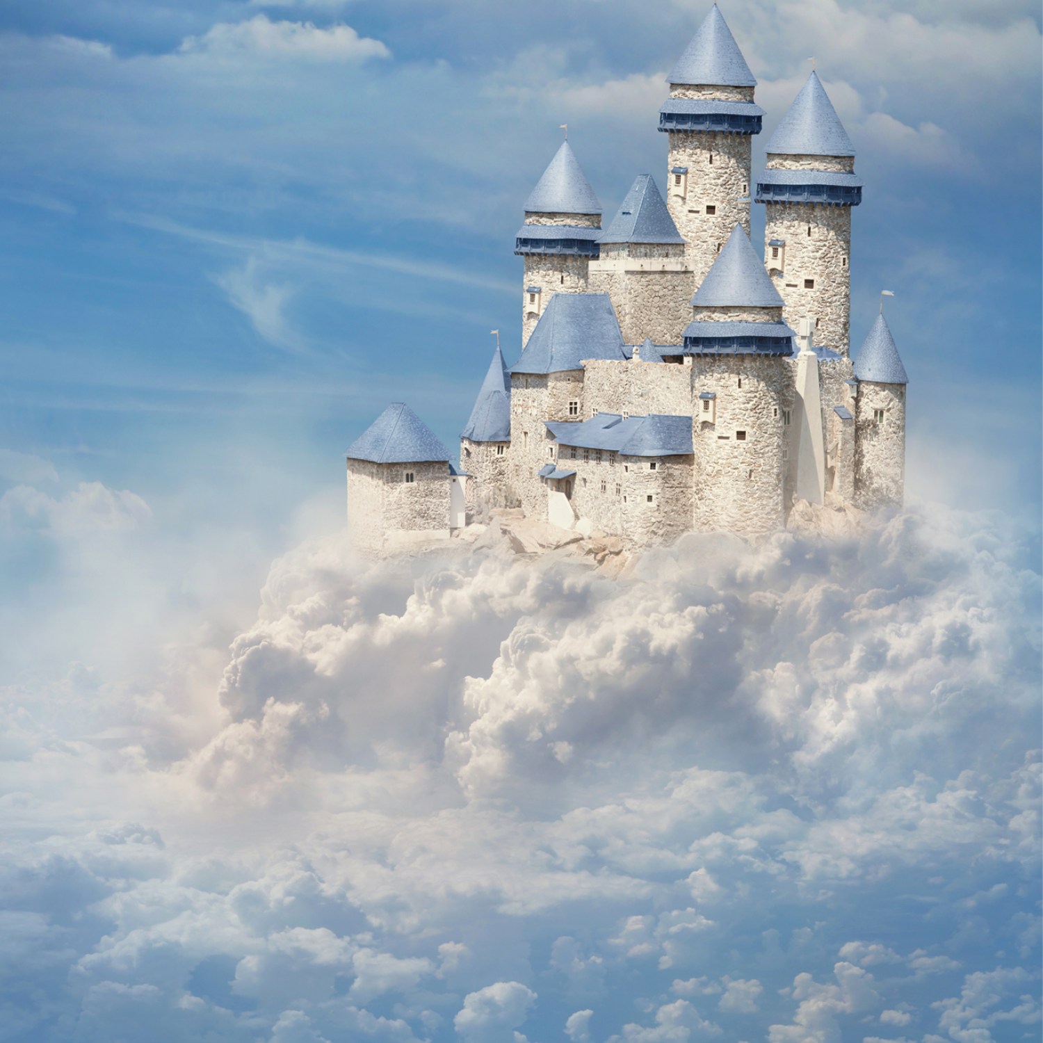 Mythical castle in the clouds