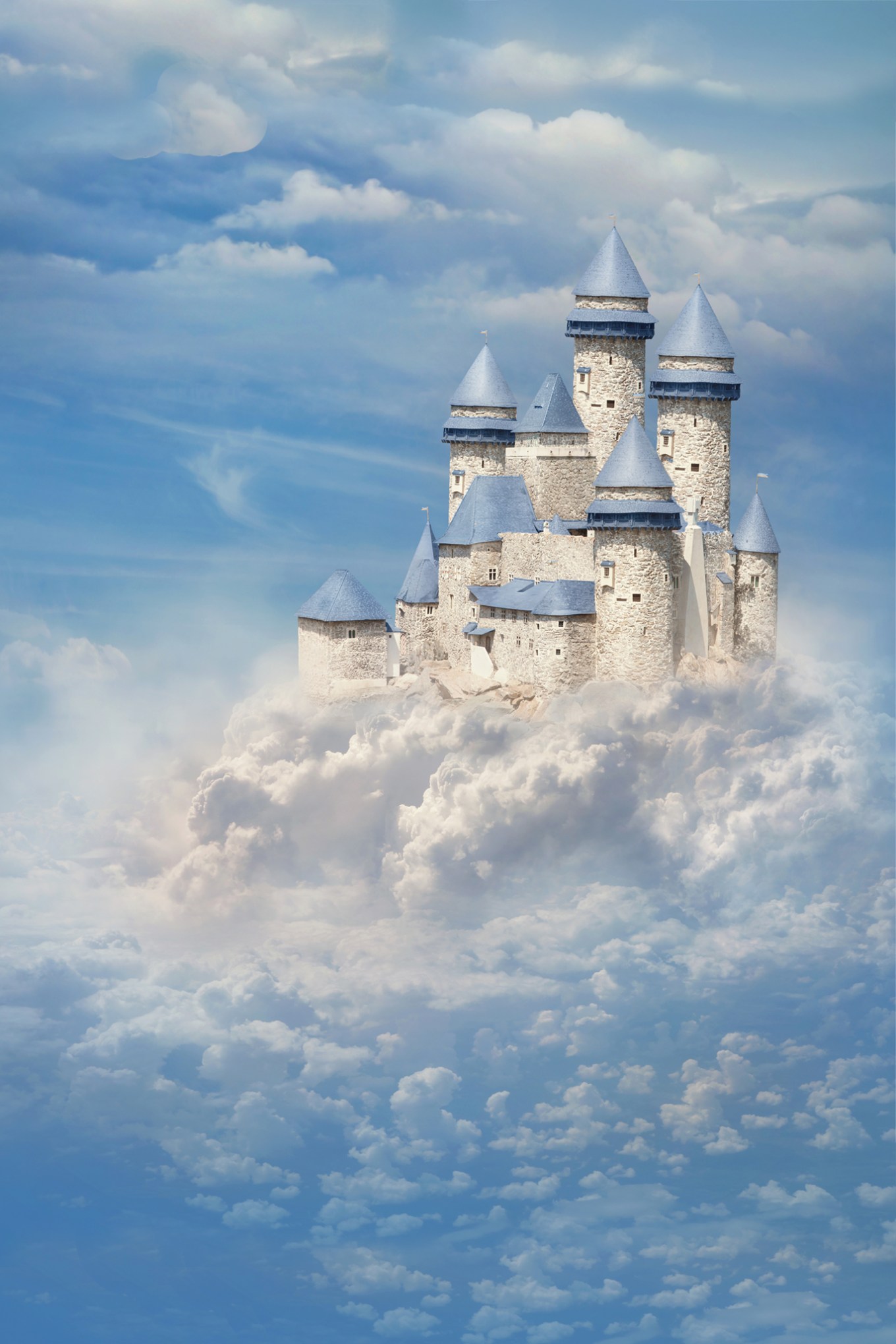 Mythical castle in the clouds