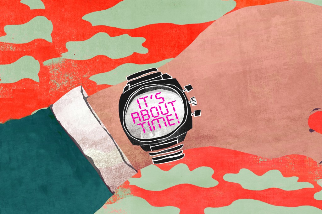 Illustration of an arm with a watch