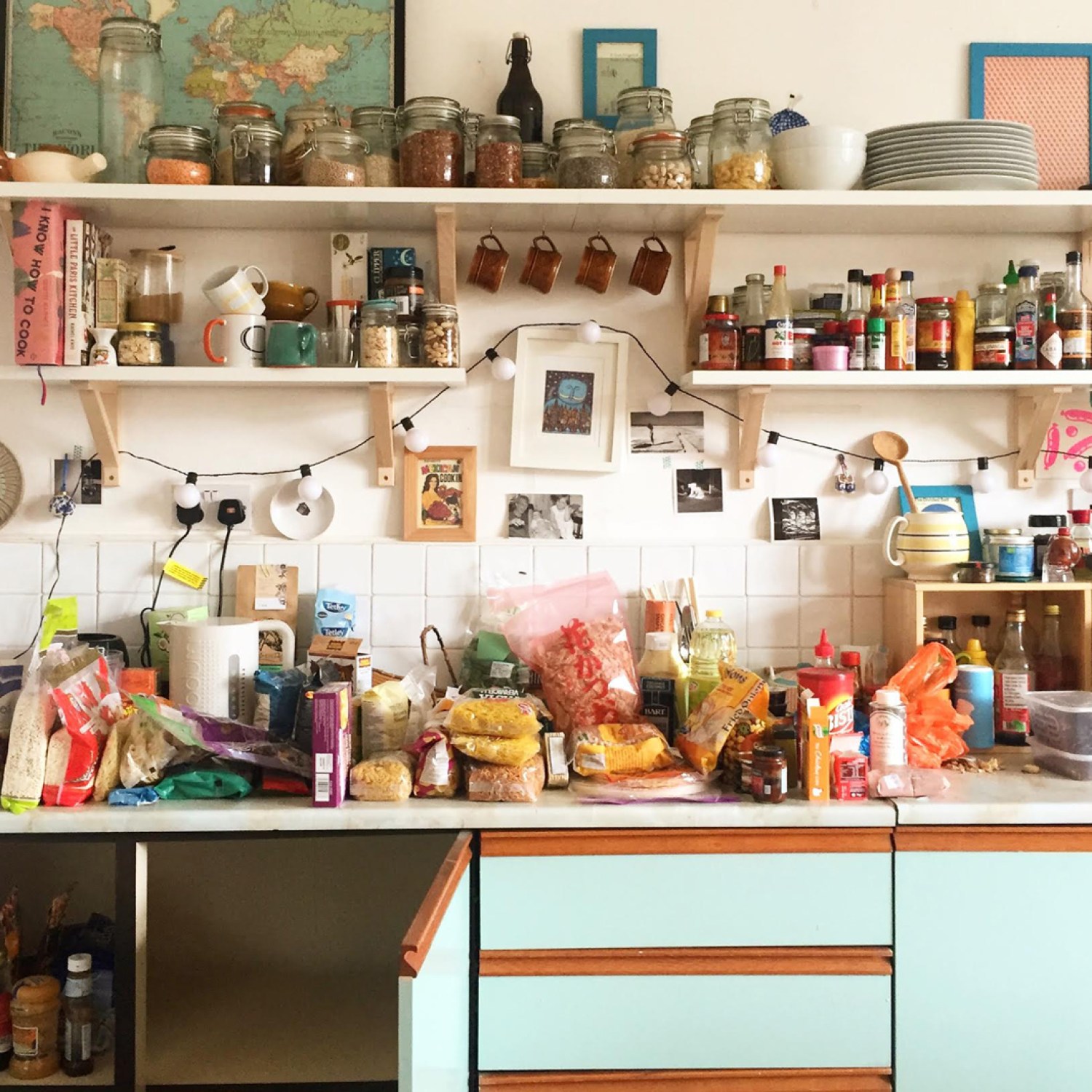 Kitchen in the process of decluttering