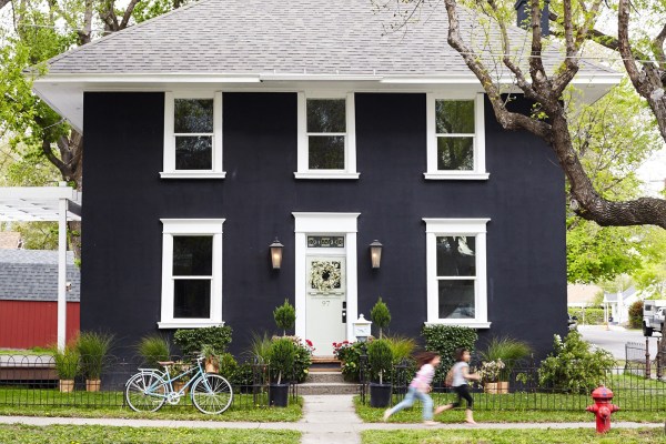 Home with dark painted exterior