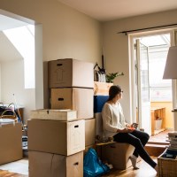 Woman moving to a new house