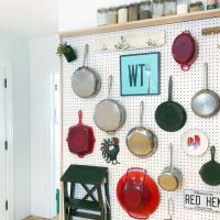 Using a kitchen pegboard for home organization