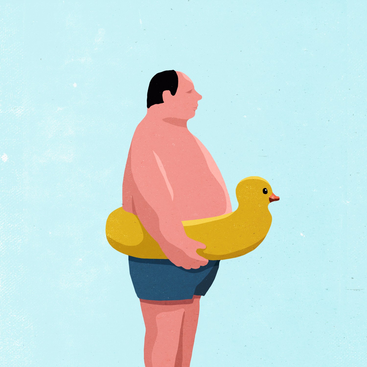 Man with swim float illustration