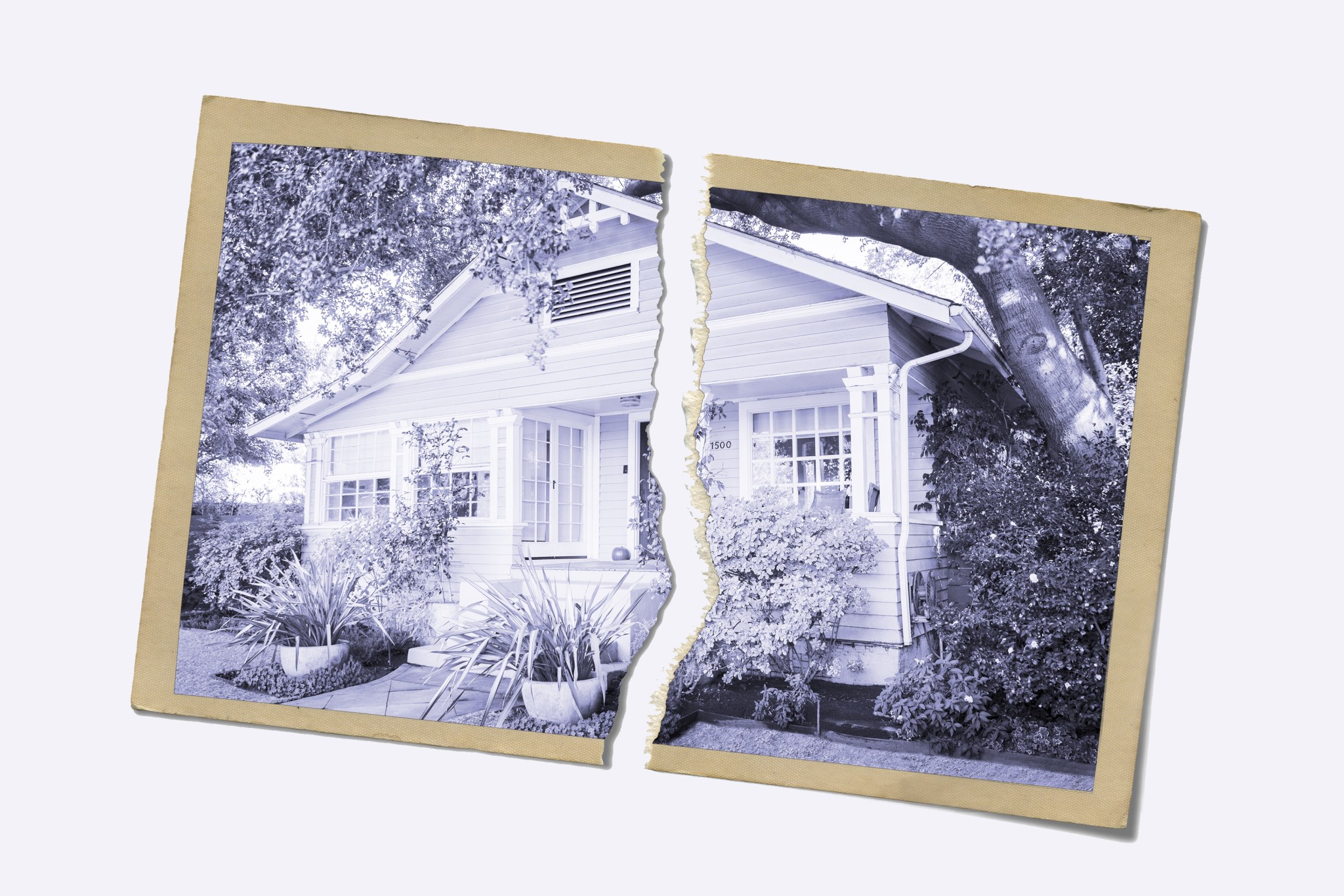 Torn polaroid of a bungalow | house hunting tips