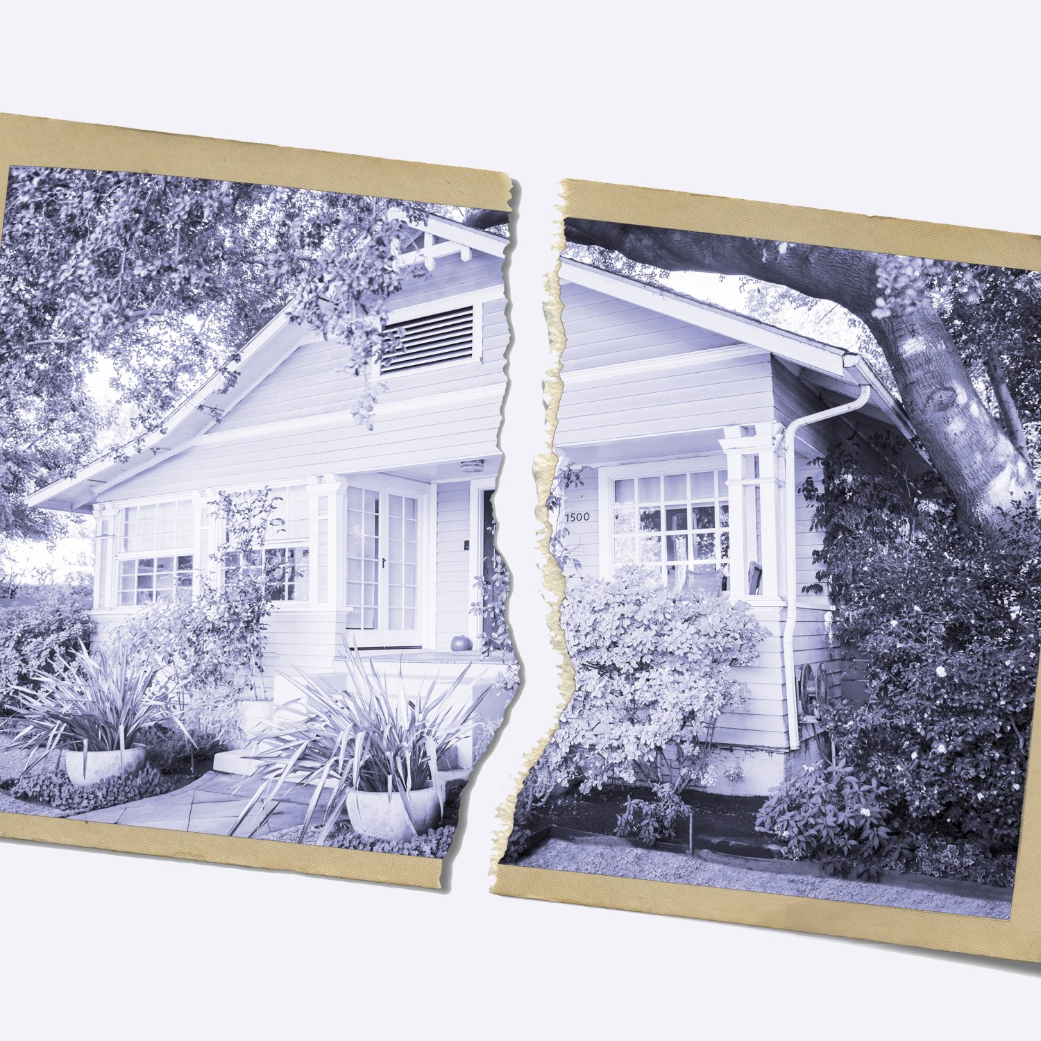 Torn polaroid of a bungalow | house hunting tips