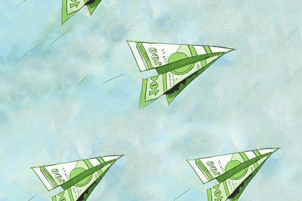 Four paper airplanes made from dollar bills | ROI