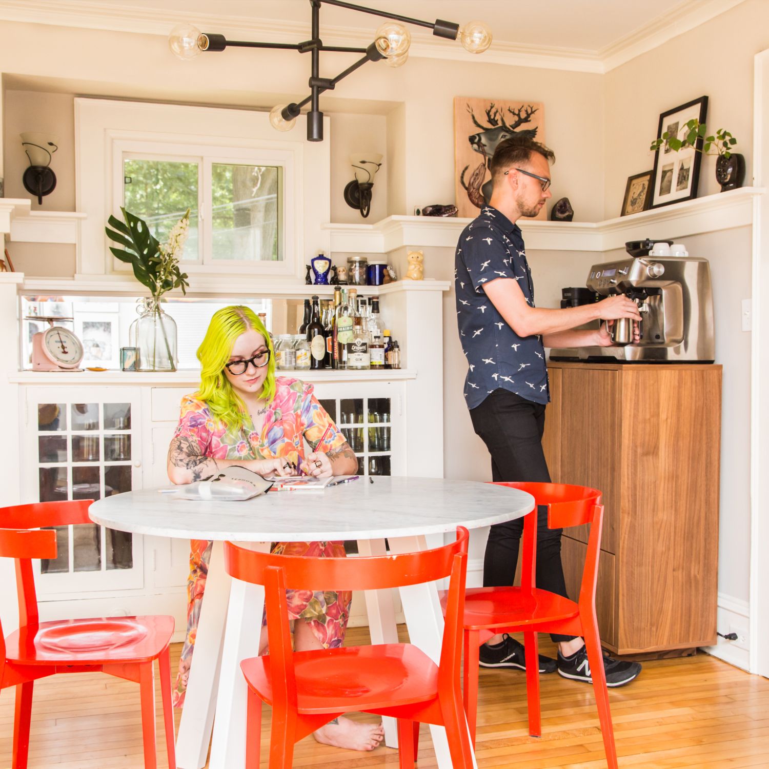 Kaitlin Wadley and Bryce Bordenkecher in their dining room