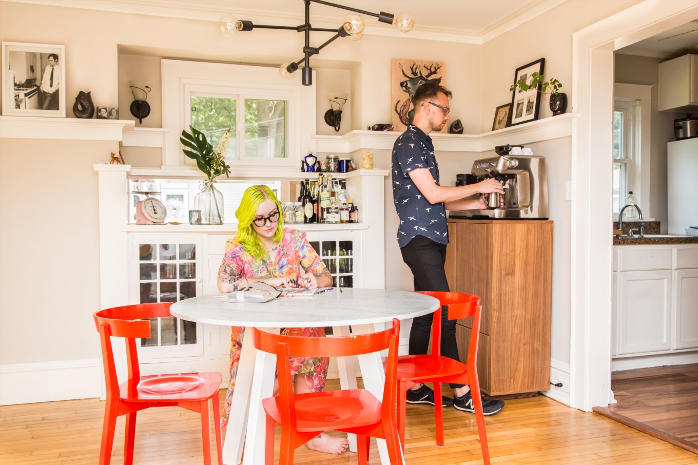 Kaitlin Wadley and Bryce Bordenkecher in their dining room