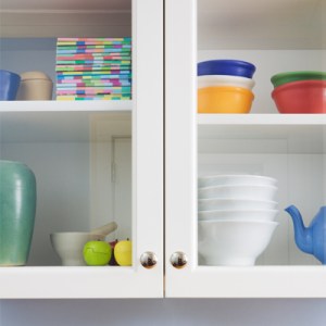 Glass front kitchen cabinets