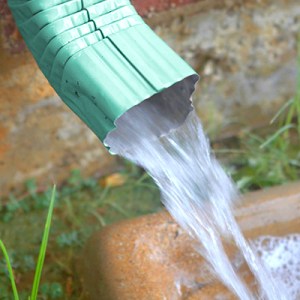 Downspout outside a house