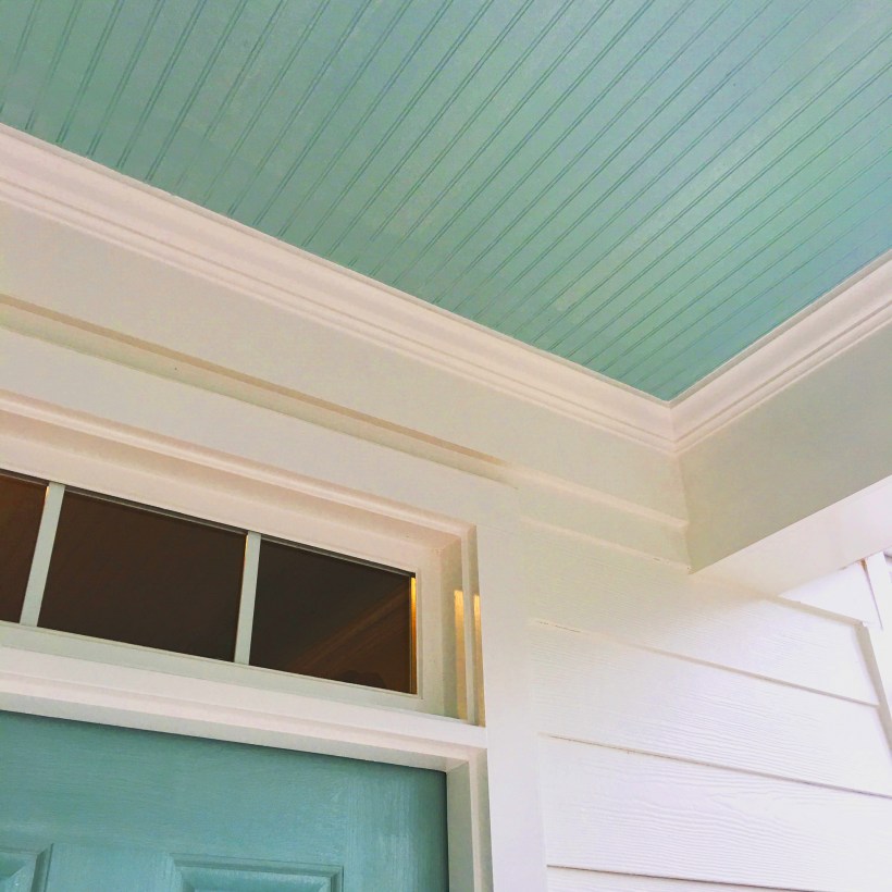 Haint blue porch ceiling to keep bugs away