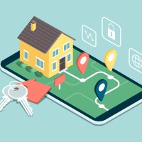 What to expect from virtual house showings and tours house and app illustration