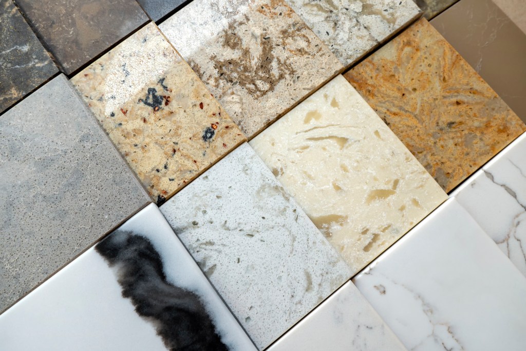 quartz-kitchen-countertops-cost-types-multiple-sample-colors
