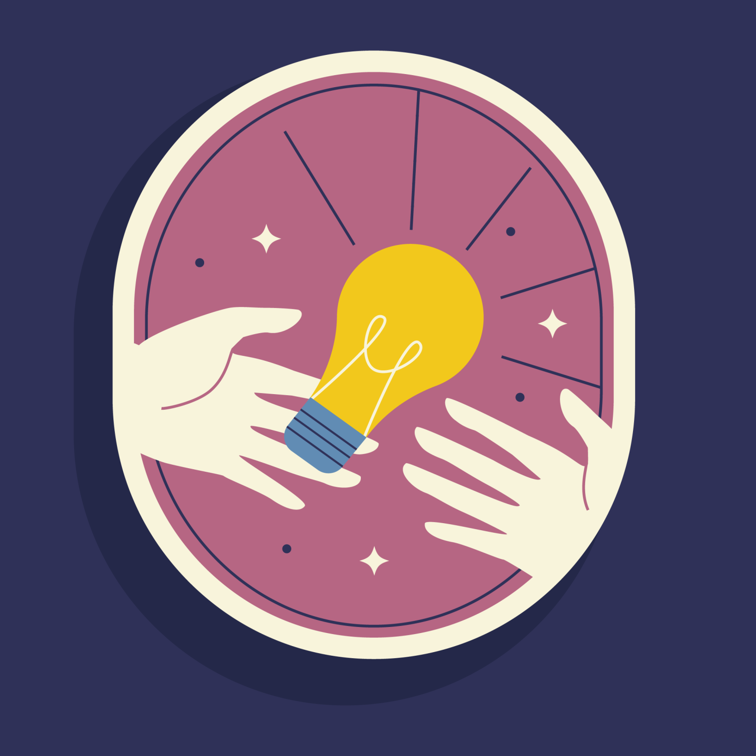 home expense that waste money illustration open hands under a yellow light bulb on purple background