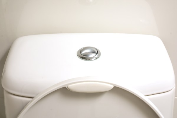 low flow toilet top of tank with double metal button knob for regular and water saving flush