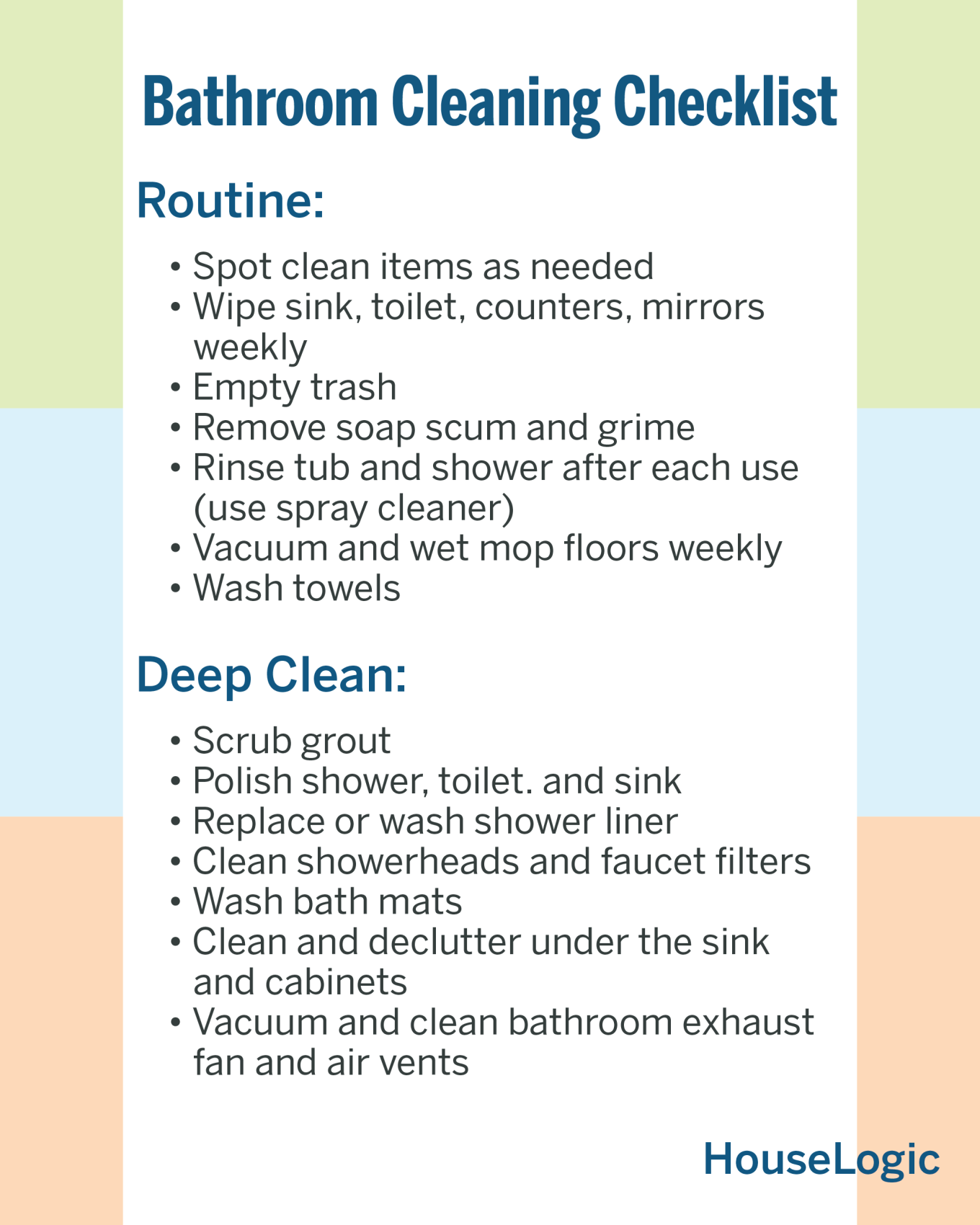 Bathroom Cleaning Checklist