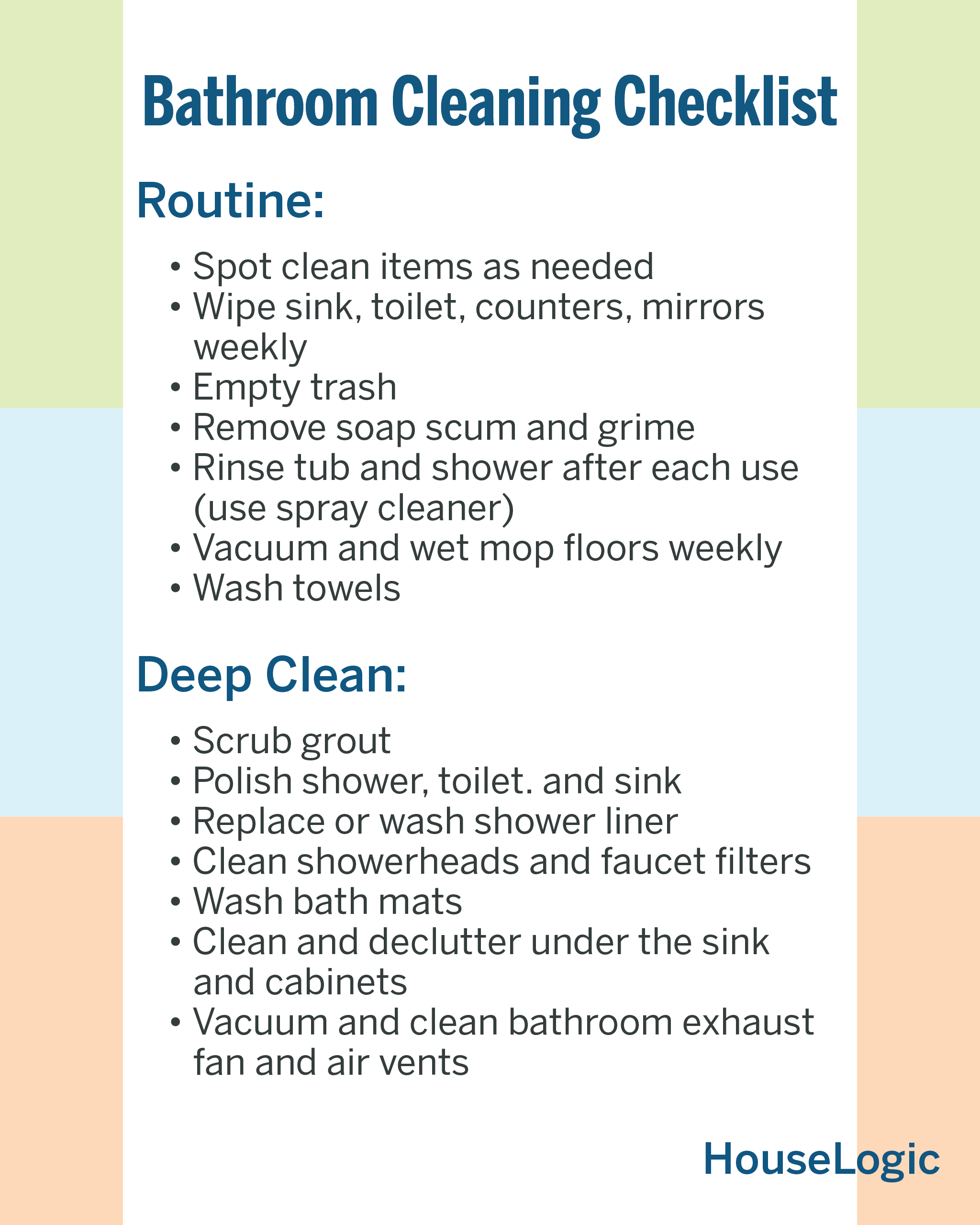 Bathroom Cleaning Checklist
