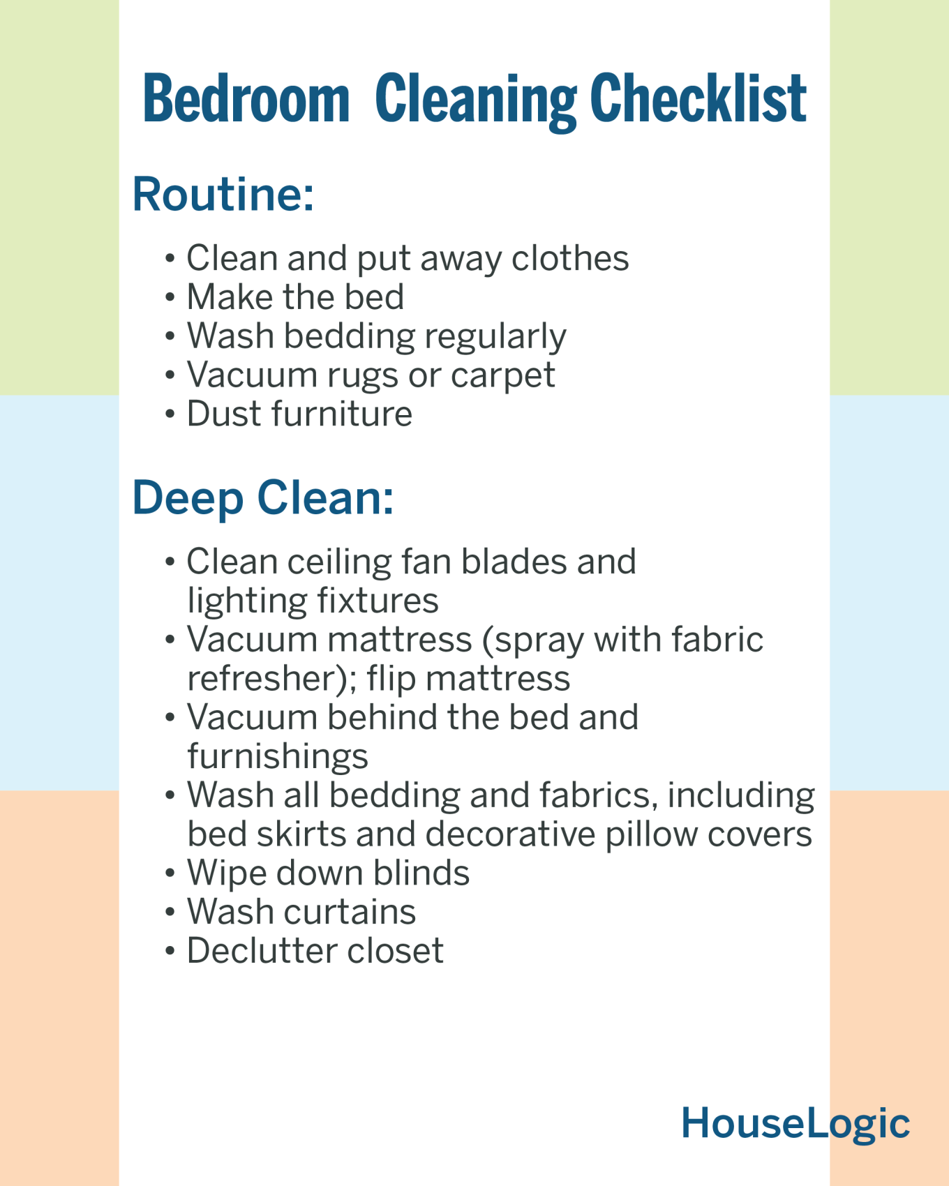 Bedroom Cleaning Checklist