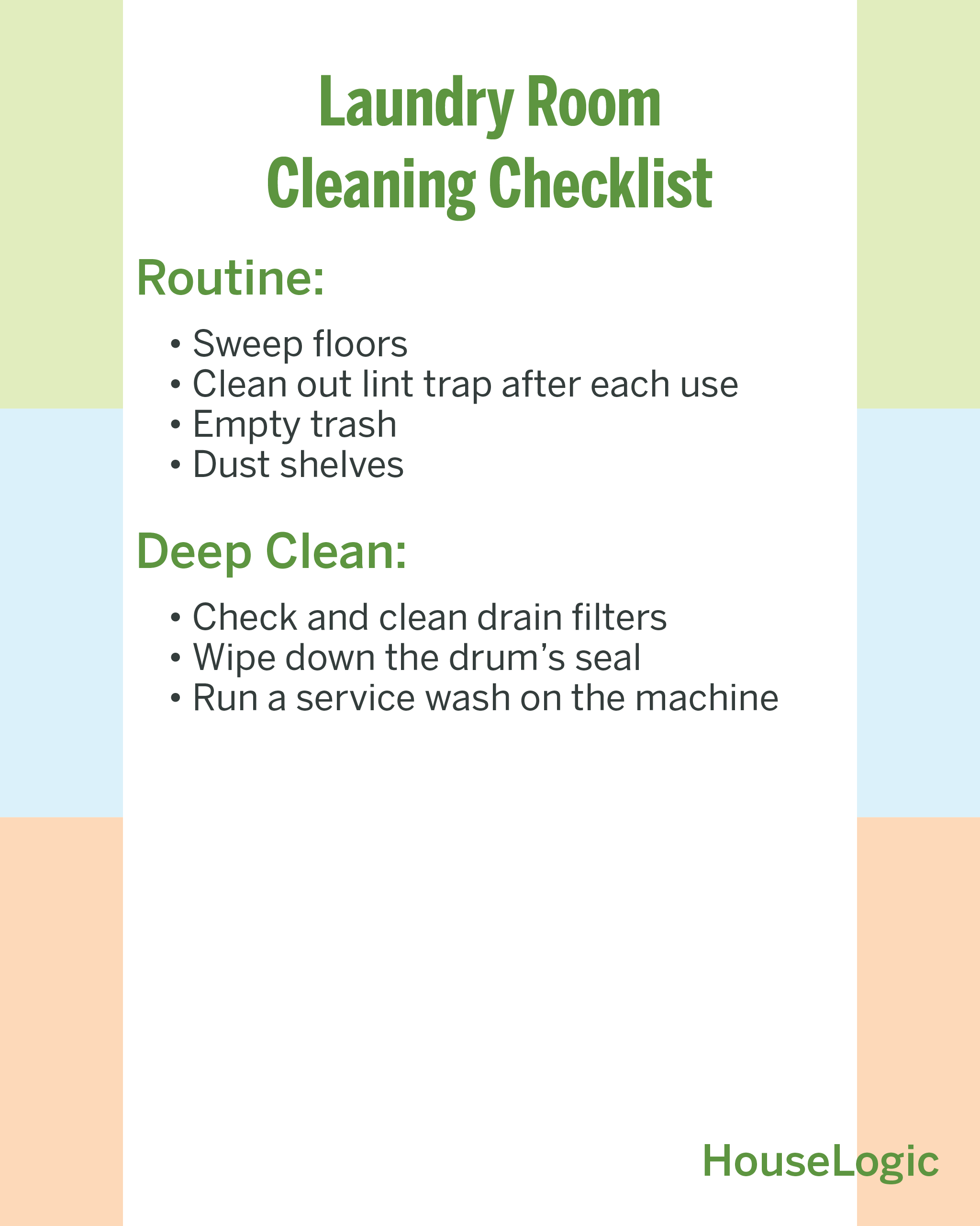 Laundry Room Cleaning Checklist