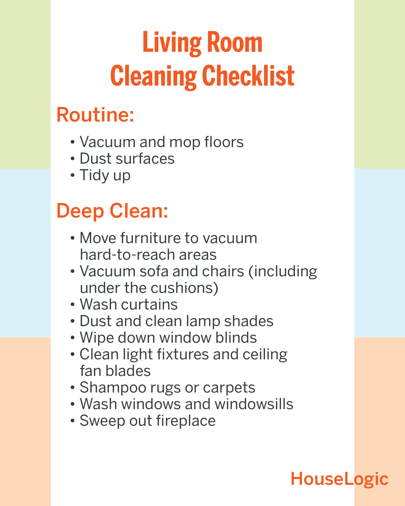 Living Room Cleaning Checklist