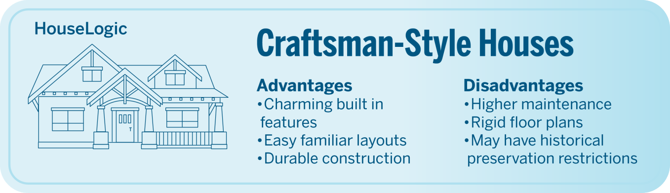 Advantages and disadvantages of a craftsman-style house.