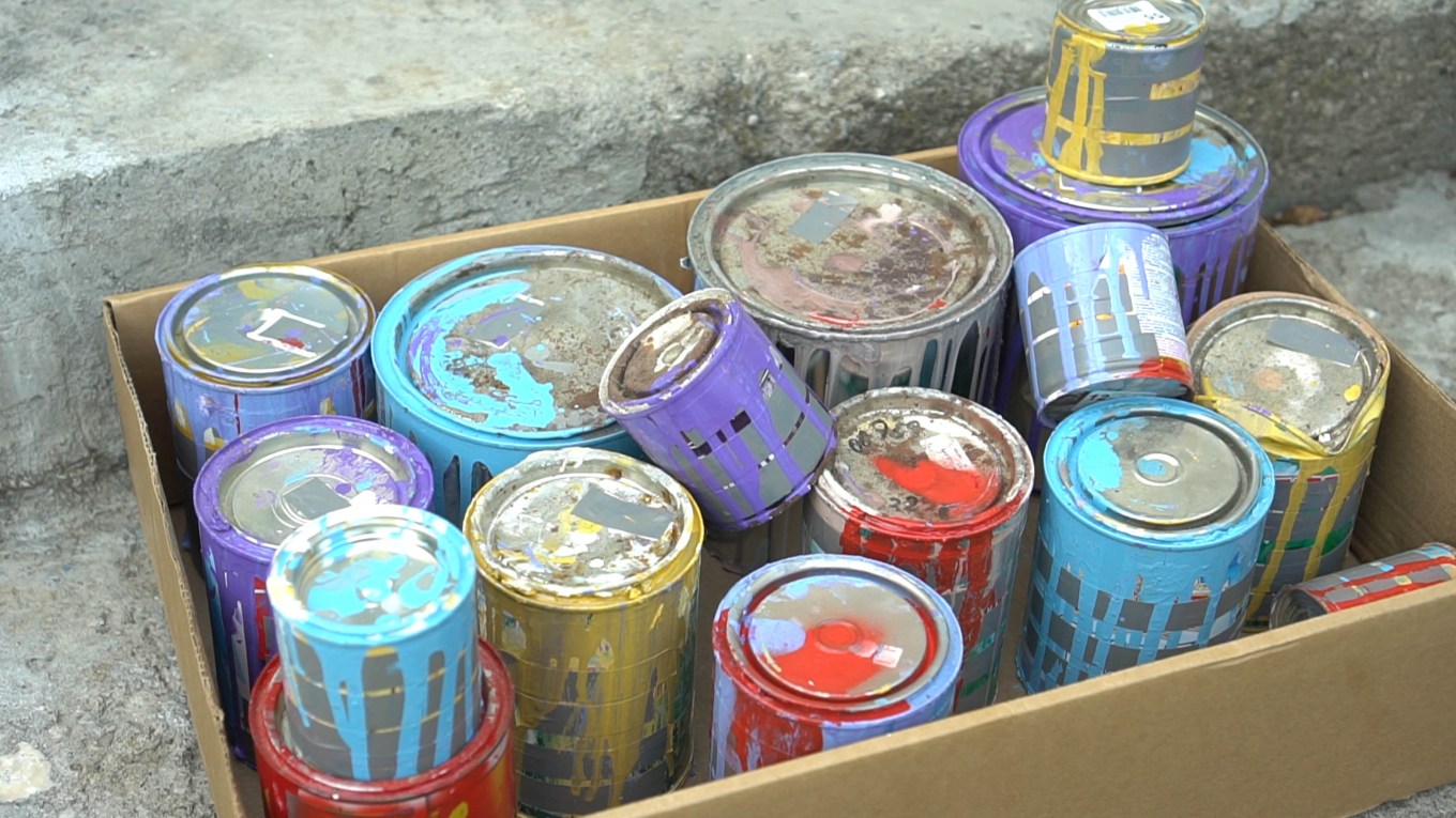 Paint in storage that could present a fire risk as a firestarter.