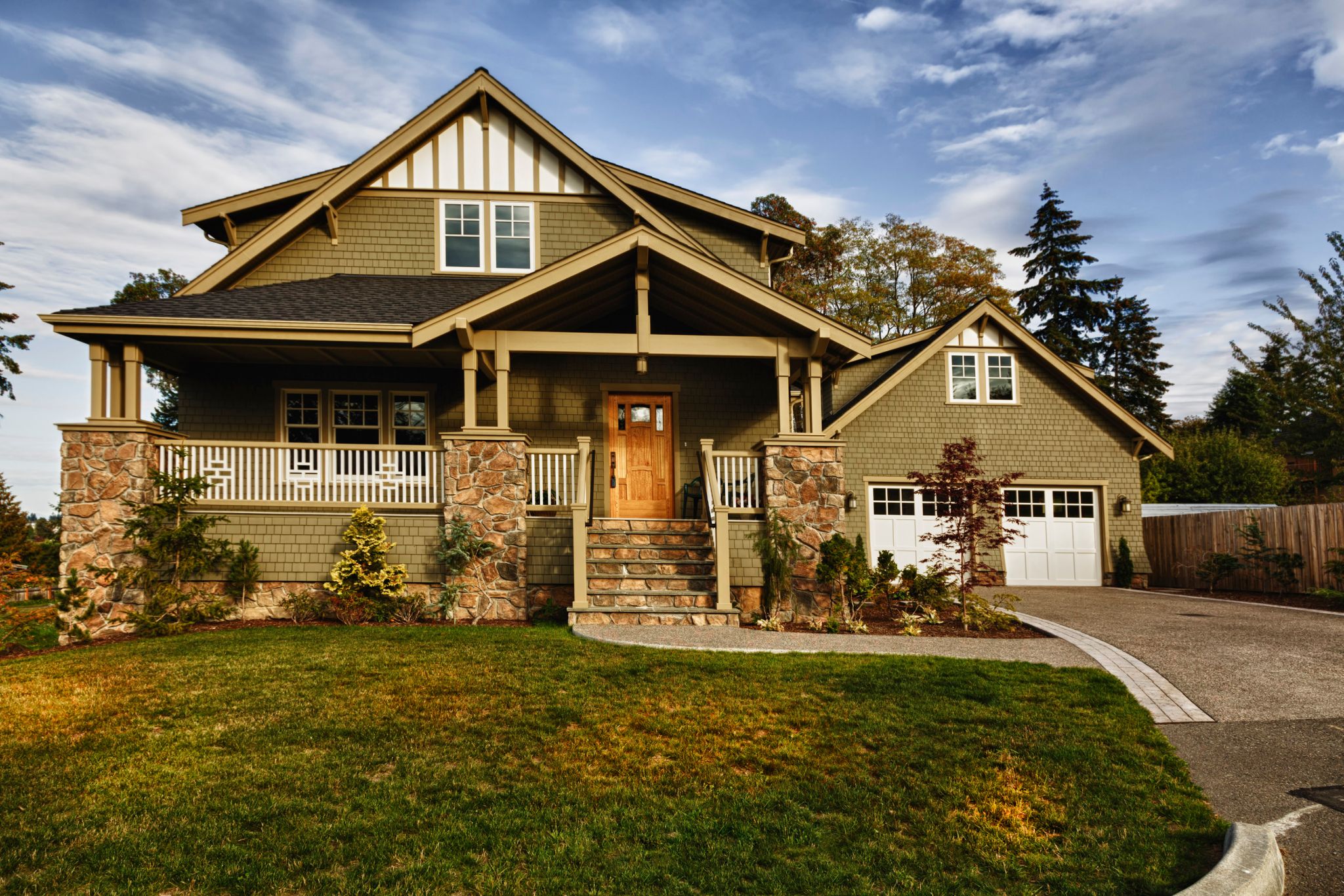 Suburban home with grass turning brown.