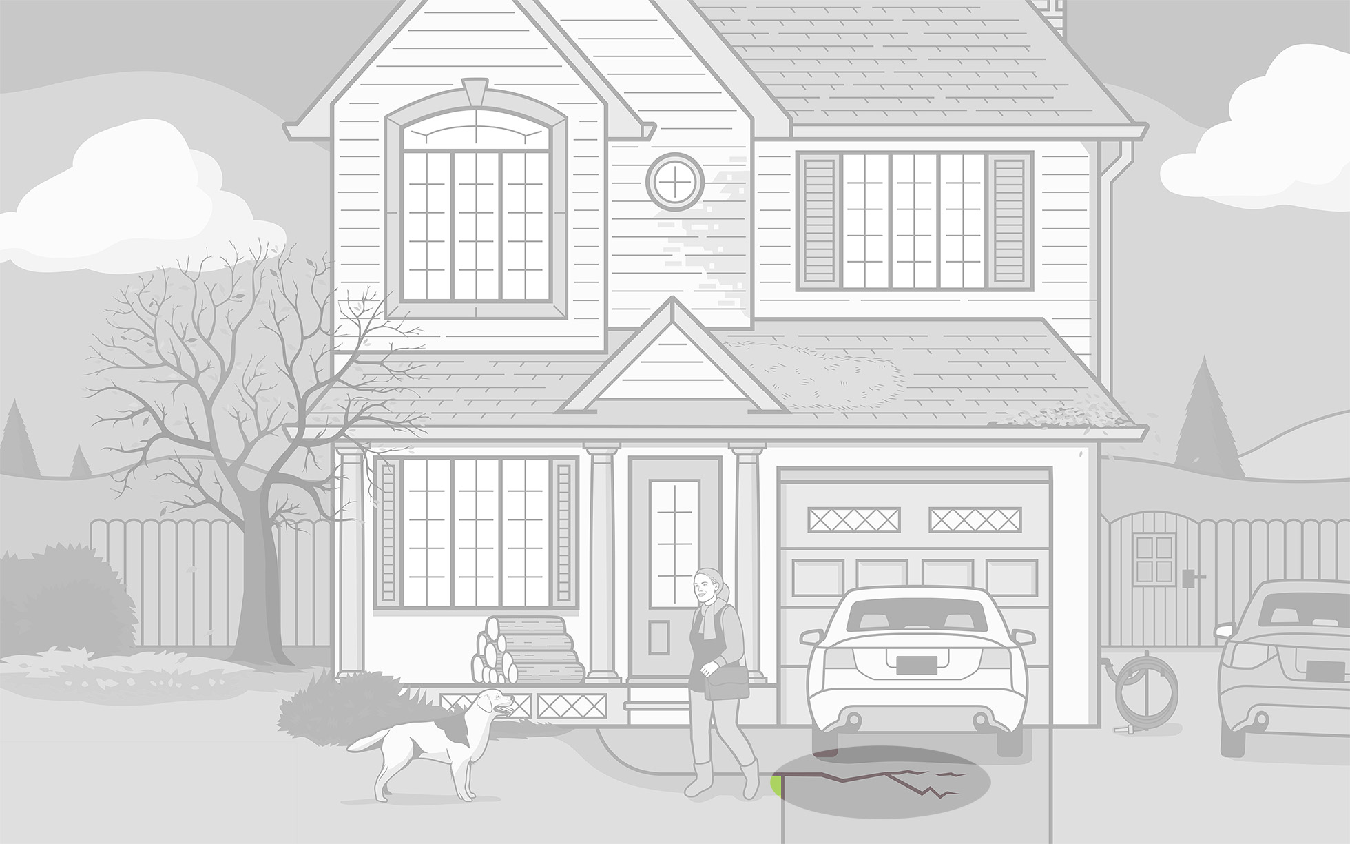Cracks on the drive way can spread to bigger problems