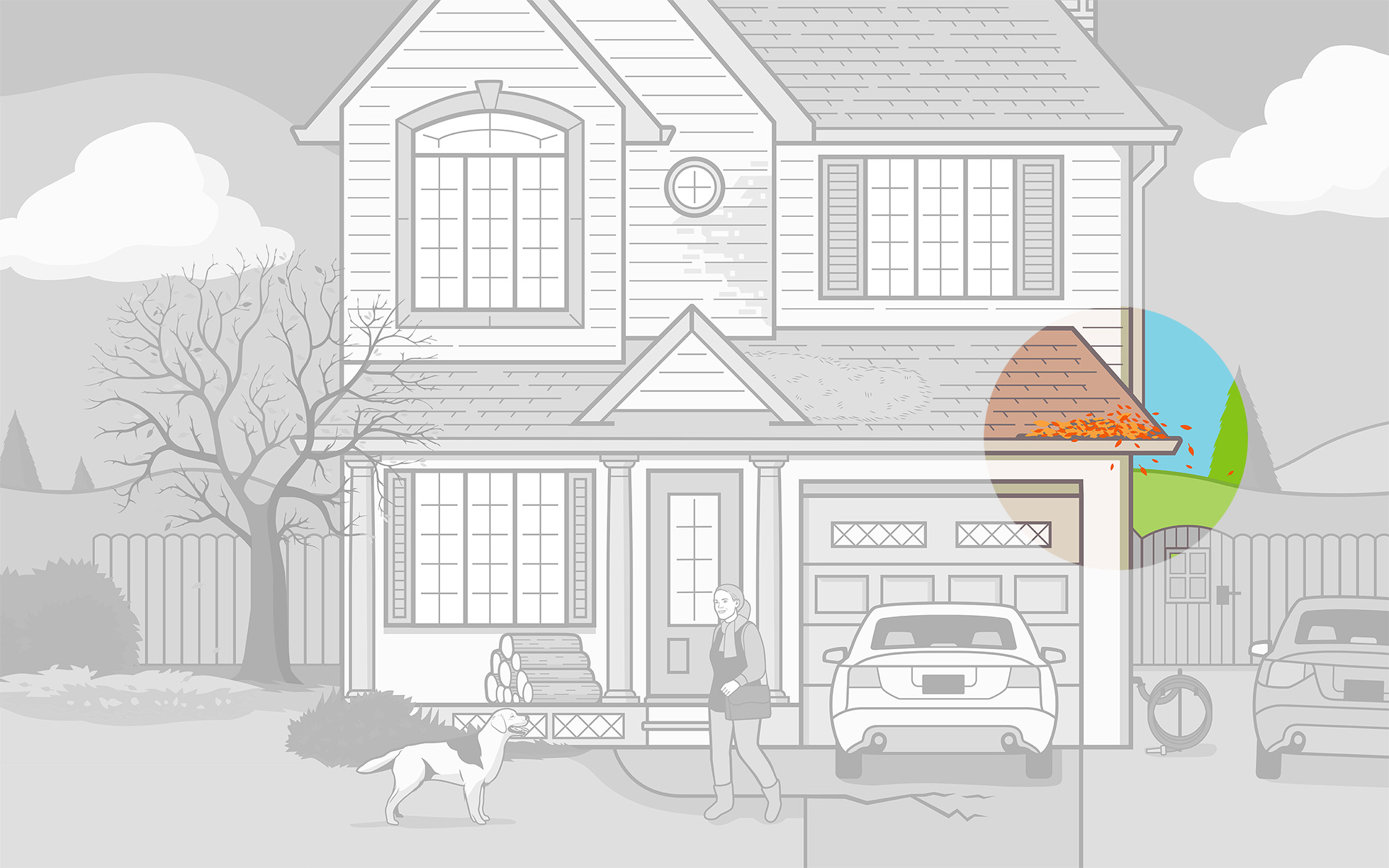 Clogged gutters can bring roof troubles and mosquitoes