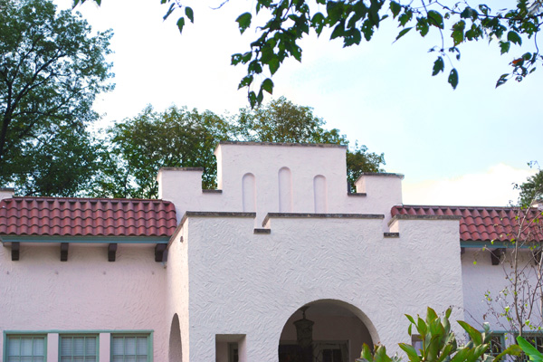 Parapet wall on a Spanish-style home