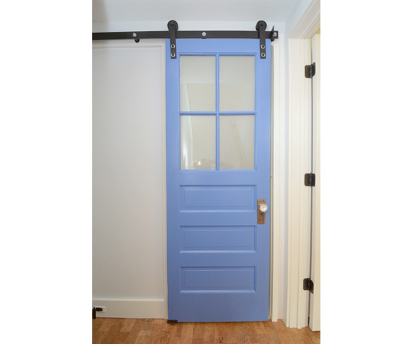 Barn door in basement renovation