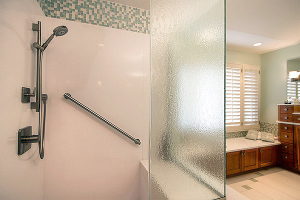 Grab bar in shower of new home