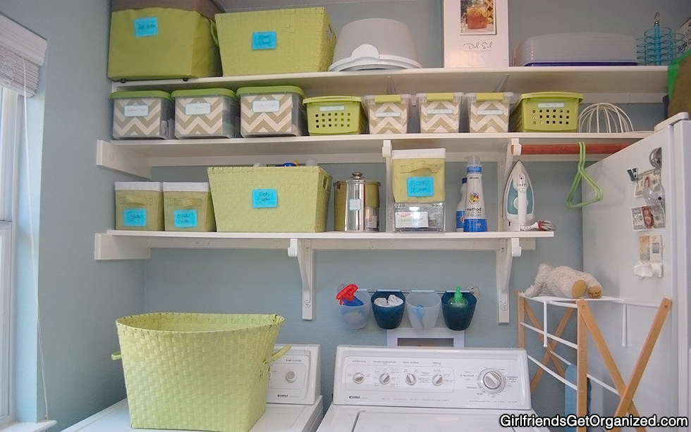Revealing the laundry room pegboard shelf