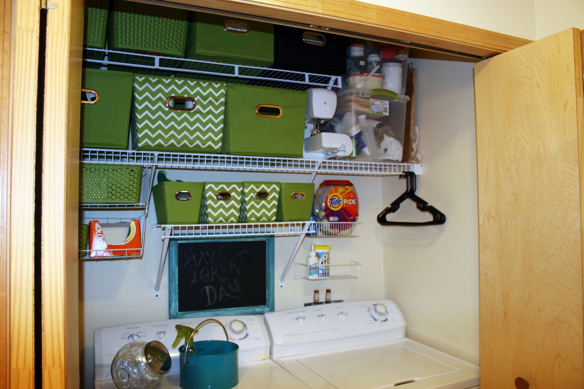 Closet converted to a laundry room