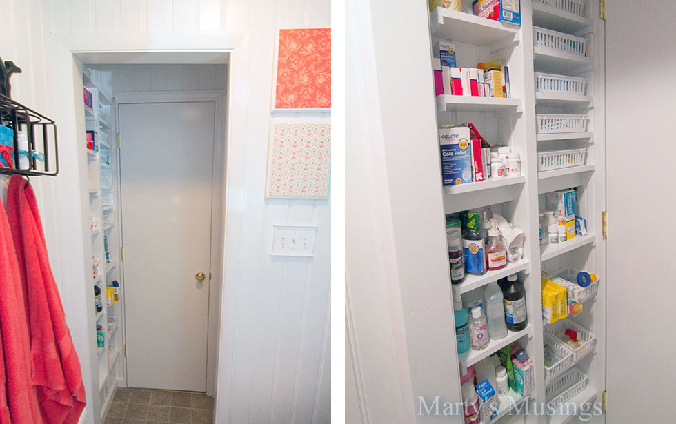 Bathroom door was moved to make way for storage
