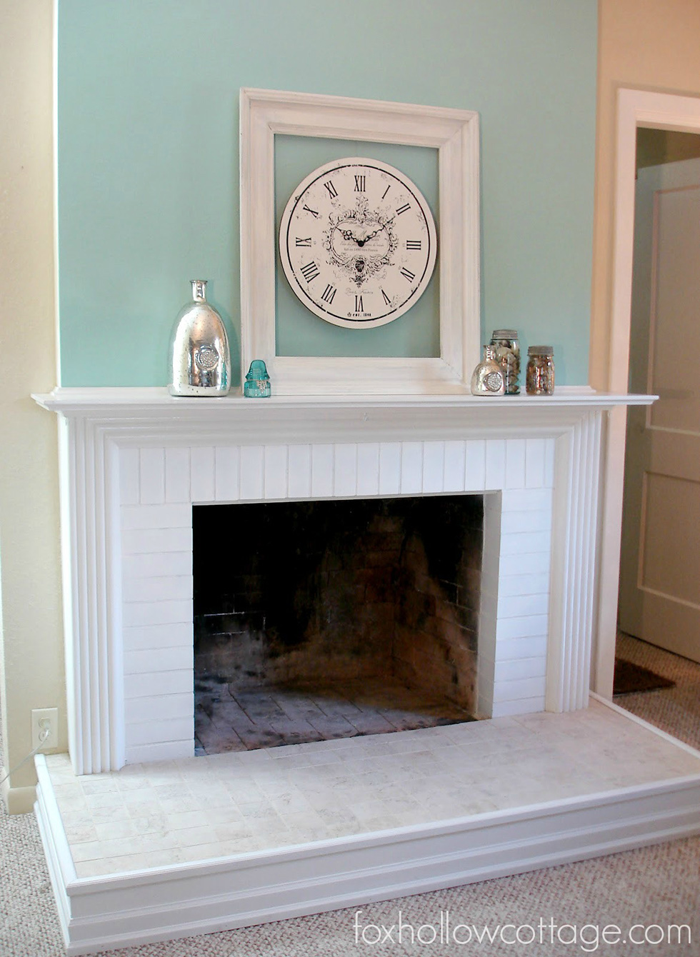 Reveal image of the modern fireplace makeover
