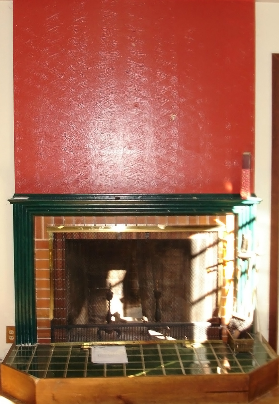 Before the modern fireplace makeover