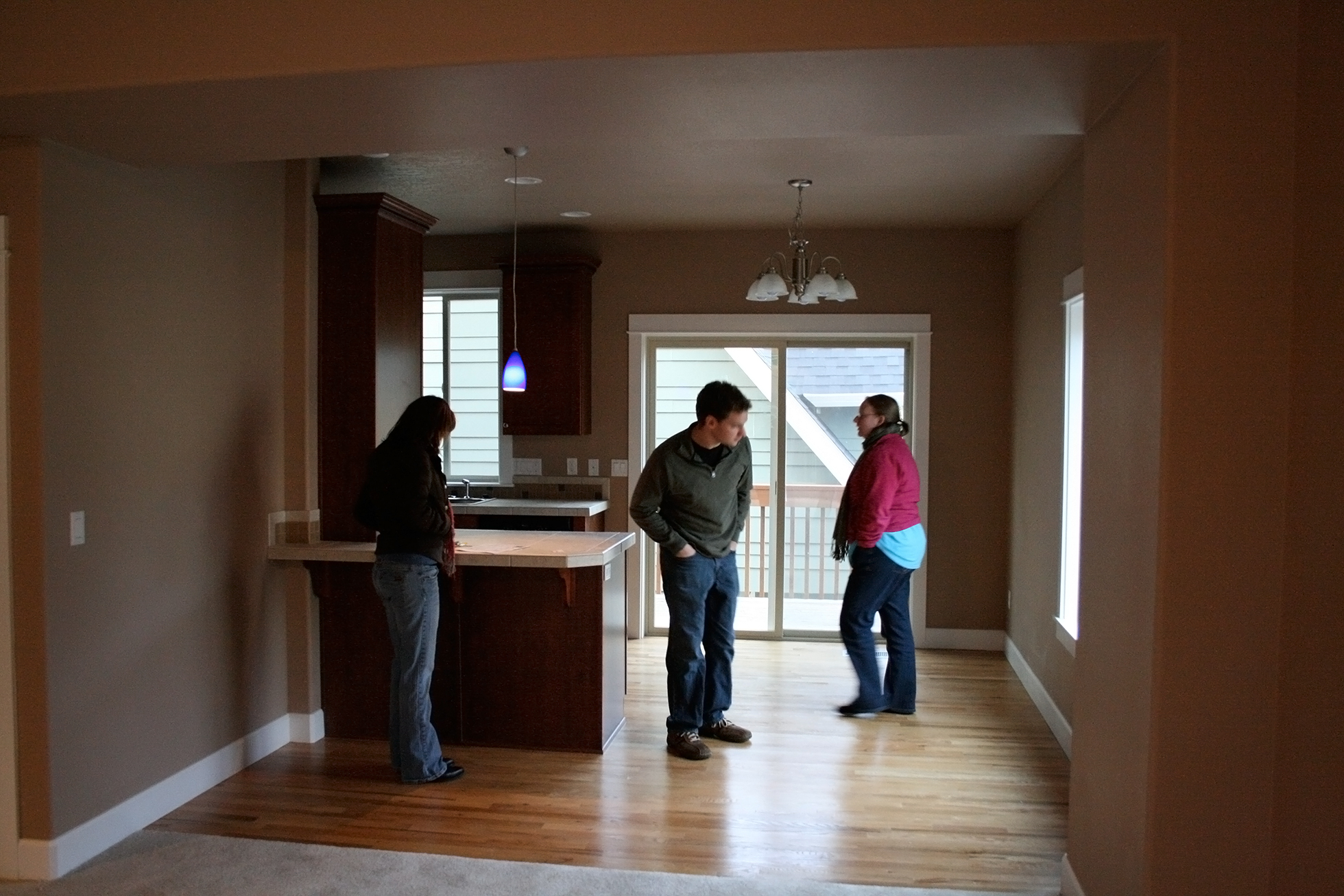 People touring an open house