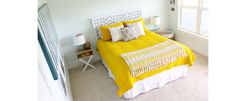 A carpeted bedroom