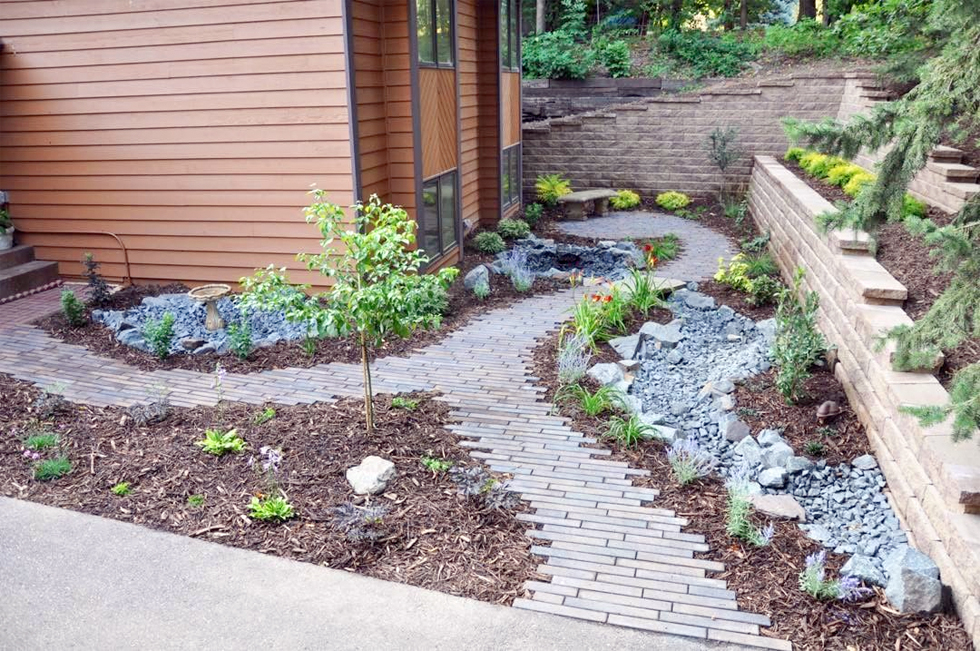 Front yard paver pathway